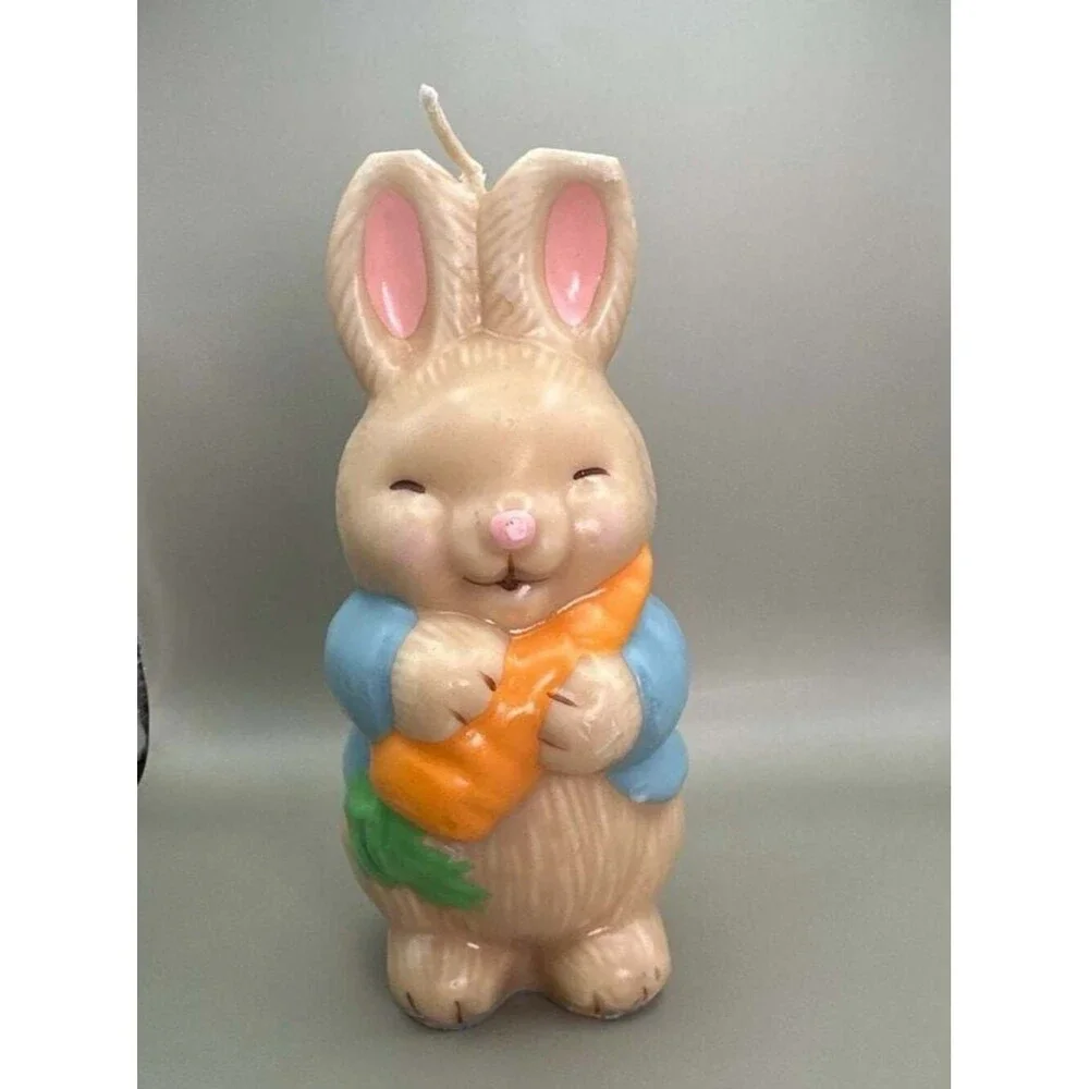 Vintage Avon Bunny Patch Easter Rabbit Candle with Carrot